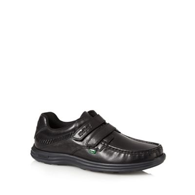 Kickers Black 'Reason' leather rip tape shoes